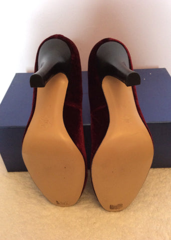 Brand New Rebeca Sanver Dark Red/ Wine Velvet Heels Size 5/38 - Whispers Dress Agency - Sold - 4