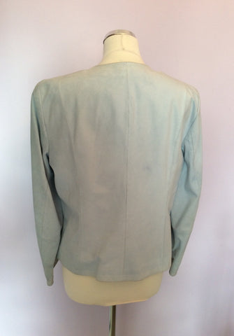 Marks & Spencer Pale Blue Suede Box Jacket Size 16 - Whispers Dress Agency - Womens Coats & Jackets - 3