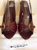 LK Bennett Brown Leather Slingback Heels Size 4/37 - Whispers Dress Agency - Womens Sandals - 4