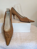 Prada Camel Leather Stiletto Heels Size 7.5/41 - Whispers Dress Agency - Sold - 1