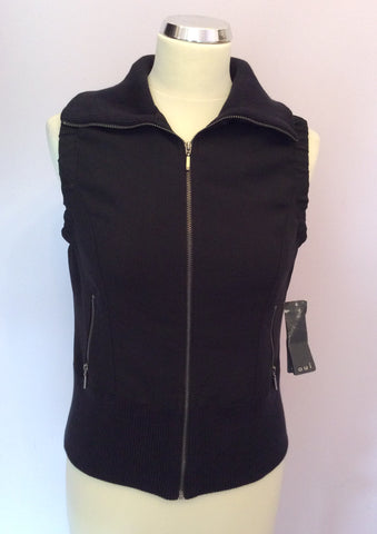 Brand New With Tags Oui Black Zip Up Gillet Size 12 - Whispers Dress Agency - Womens Gilets & Body Warmers - 1