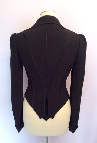 TEMPERLEY BLACK & SILK TRIM FITTED JACKET SIZE 8 - Whispers Dress Agency - Womens Suits & Tailoring - 3