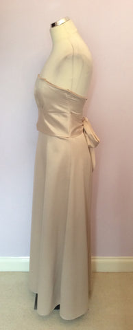 Marks & Spencer Autograph Pale Gold / Champagne Strapless Long Evening Dress Size 8 - Whispers Dress Agency - Womens Dresses - 2