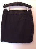 Desigual Black & Dark Grey Wrap Around Skirt Size 38 UK 10 - Whispers Dress Agency - Sold - 2