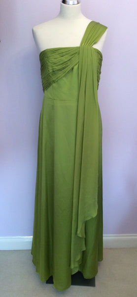 BRAND NEW MONSOON LIME GREEN SILK MAXI DRESS SIZE 18 - Whispers Dress Agency - Womens Dresses - 1