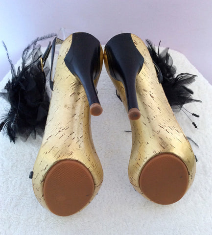 Brand New Moda In Pelle Black Flower Trim Heel Sandals Size 5/38 - Whispers Dress Agency - Sold - 5