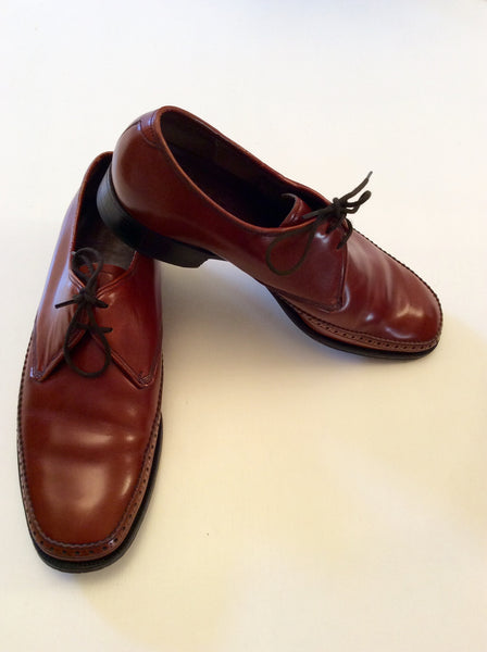 Smart Barker Brown Leather Lace Up Shoes Size 6.5E / 39.5 - Whispers Dress Agency - Mens Formal Shoes - 1