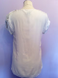 REISS WHITE BUCKLE TRIM FRONT EMMA TOP SIZE 8 - Whispers Dress Agency - Womens Tops - 2