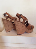 Ash Tan Leather Platform Wedge Heel Sandals Size 6/39 - Whispers Dress Agency - Womens Sandals - 4