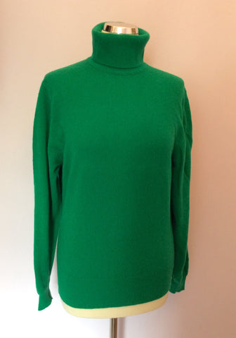 Vintage Jaeger Green Wool Polo Neck Jumper Size 34" UK S/M - Whispers Dress Agency - Sold - 1