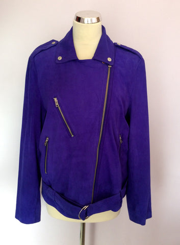 Brand New Paul Smith Purple Suede Biker Jacket Size 46 UK 14 - Whispers Dress Agency - Sold - 3