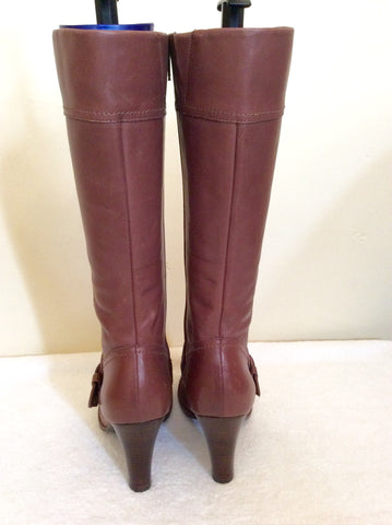 Brand New Clarks Russet Brown Leather Boots Size 6/39 - Whispers Dress Agency - Sold - 6