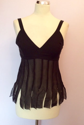 TED BAKER BLACK SILK STRAPPY TOP SIZE 2 UK 10 - Whispers Dress Agency - Womens Tops - 1