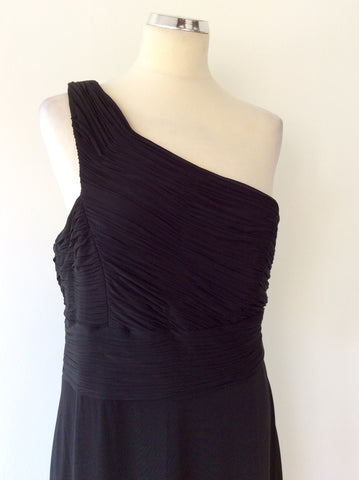 COAST BLACK ONE SHOULDER MAXI DRESS SIZE 16 - Whispers Dress Agency - Womens Dresses - 2