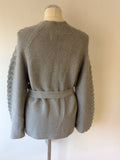 NOA NOA GREY COTTON BLEND BELTED CARDIGAN SIZE M - Whispers Dress Agency - Sold - 3