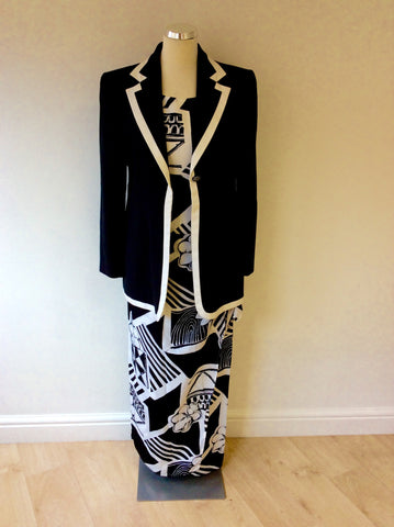 MICHEL AMBERS BLACK & WHITE JACKET, TOP & LONG WRAP SKIRT SUIT SIZE 12/14 - Whispers Dress Agency - Women suits & Tailoring - 1