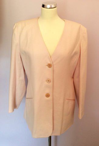 Vintage Jaeger Baby Pink Wool & Silk Jacket Size 14 - Whispers Dress Agency - Womens Vintage - 1