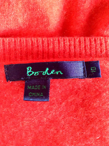 Boden Coral Red 100% Cashmere Cardigan Size 10 - Whispers Dress Agency - Sold - 4