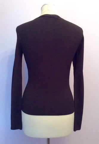 Marccain Dark Brown V Neck Cardigan Size N1 UK 8/10 - Whispers Dress Agency - Womens Knitwear - 2