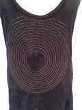 Elvis Jesus Black & Charcoal Print Beaded Racer Back Size 3 UK 12/14 - Whispers Dress Agency - Womens T-Shirts & Vests - 2