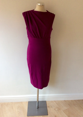 TED BAKER RASPBERRY PINK PENCIL DRESS SIZE 3 UK 12 - Whispers Dress Agency - Sold - 1