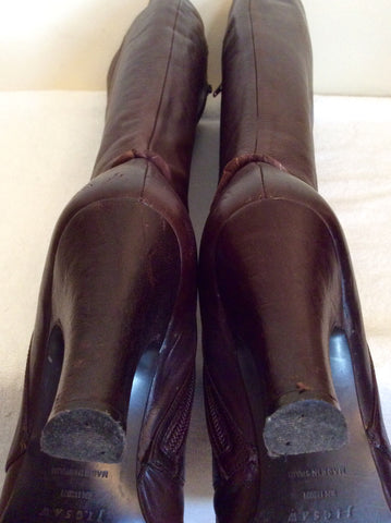 Jigsaw Brown Leather Frill Trim Boots Size 6/39 - Whispers Dress Agency - Sold - 5