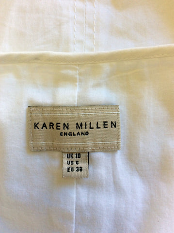 KAREN MILLEN WHITE COTTON & GOLD EMBROIDERED BUTTERFLY TOP & SKIRT SIZE 10 - Whispers Dress Agency - Womens Dresses - 5