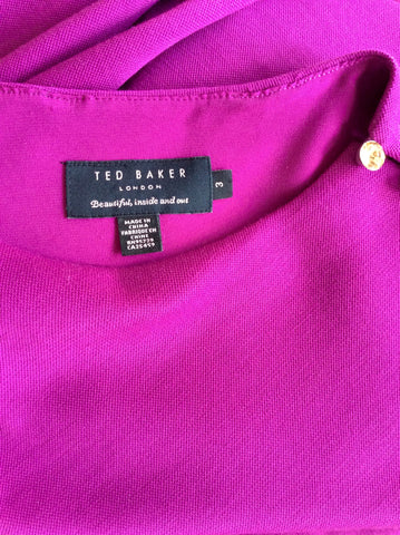 TED BAKER RASPBERRY PINK PENCIL DRESS SIZE 3 UK 12 - Whispers Dress Agency - Sold - 5