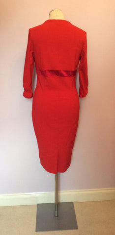DIVA CATWALK RED 3/4 SLEEVE WIGGLE PENCIL DRESS SIZE L - Whispers Dress Agency - Sold - 4