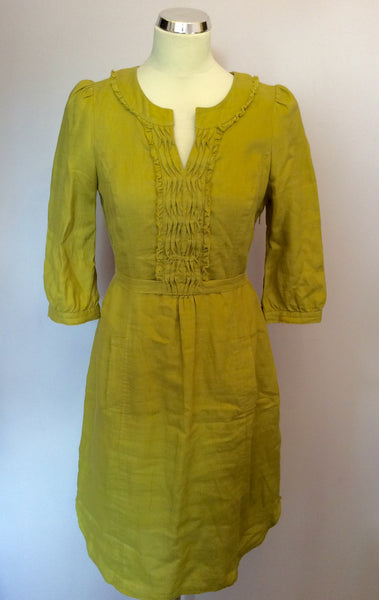 Boden Lime 3/4 Sleeve Linen Dress Size 10L - Whispers Dress Agency - Womens Dresses - 1