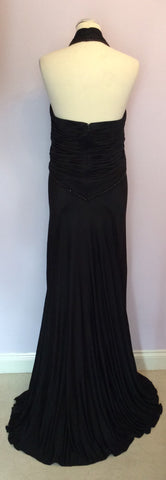 Renato Nucci Black Jewel Trim Evening Dress Size 42 UK 14 - Whispers Dress Agency - Sold - 3
