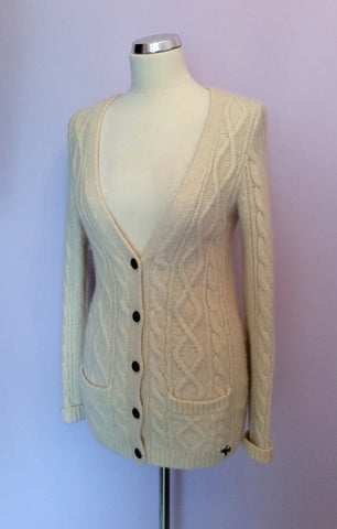 Abercrombie & Fitch Cream Cable Knit Alpaca Wool Cardigan Size L - Whispers Dress Agency - Sold - 2