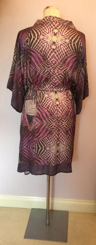 JADE JAGGER FOR THOMPSONS PURPLE PRINT COVER UP / KAFTAN SIZE L - Whispers Dress Agency - Womens Swim & Beachwear - 3