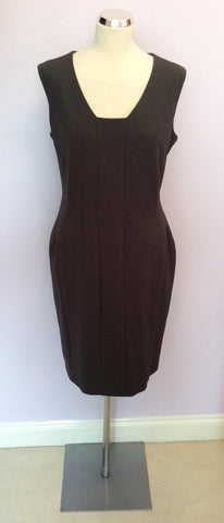 Brand New Pied A Terre Dark Grey Panel Trim Dress Size 16 - Whispers Dress Agency - Womens Dresses - 1