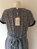 BRAND NEW MONSOON NAVY PRINT DRESS SIZE 16