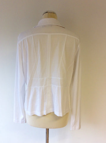 SANDWICH WHITE COTTON CARDIGAN/JACKET SIZE XL - Whispers Dress Agency - Sold - 2