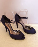 Monsoon Dark Blue Satin Peeptoe Satin Heels Size 5/38 - Whispers Dress Agency - Womens Heels - 3