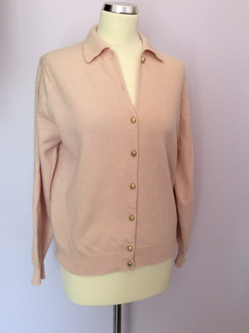 Vintage Jaeger Pale Pink Lambswool Cardigan Size 38" UK M/L - Whispers Dress Agency - Sold - 1