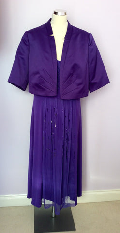 David Emanuel Purple Sequin Trim Occasion Dress Size 22 - Whispers Dress Agency - Sold - 5