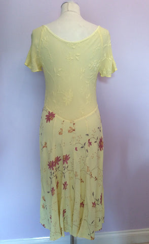 Ghost Yellow Embroidered Floral Dress Size M (UK 10/12) - Whispers Dress Agency - Sold - 3