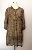 The Masai Clothing Company Black, Brown & White Print Dress Size M - Whispers Dress Agency - Sold - 2