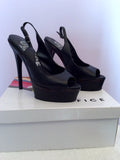 Office Black Leather Platform Sole Slingback Heels Size 5/38 - Whispers Dress Agency - Sold - 2