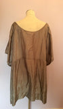 ANN HARVEY SILVER GREY BEADED TRIM SMOCK/ TUNIC TOP SIZE 28 - Whispers Dress Agency - Womens Tops - 3