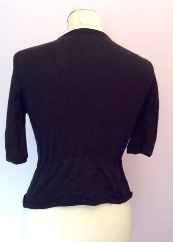 Coast Black Silk Blend Short Sleeve Tie Waist Cardigan Size 8 - Whispers Dress Agency - Womens Knitwear - 2