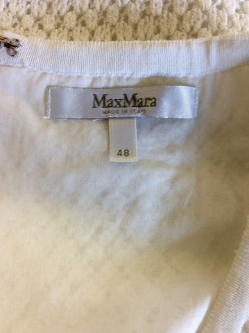 MAX MARA WHITE CROCHETED KNIT PENCIL DRESS SIZE 48 UK 18/20 - Whispers Dress Agency - Womens Dresses - 3