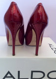 Aldo Dark Red Patent Leather Platform Sole Heels Size 5/38 - Whispers Dress Agency - Sold - 4