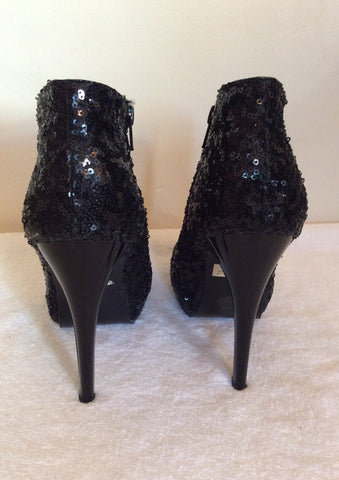 Fiore Black Sequined Ankle Boots Size 5/38 - Whispers Dress Agency - Sold - 3