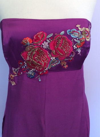 Monsoon Purple Silk Strapless Maxi Dress Size 18 - Whispers Dress Agency - Sold - 2
