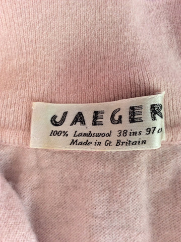 Vintage Jaeger Pale Pink Lambswool Cardigan Size 38" UK M/L - Whispers Dress Agency - Sold - 3