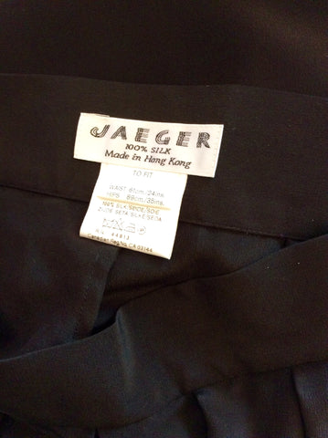 Vintage Jaeger Black Silk Vest Top & Trousers Suit Approx UK 6 - Whispers Dress Agency - Womens Vintage - 6